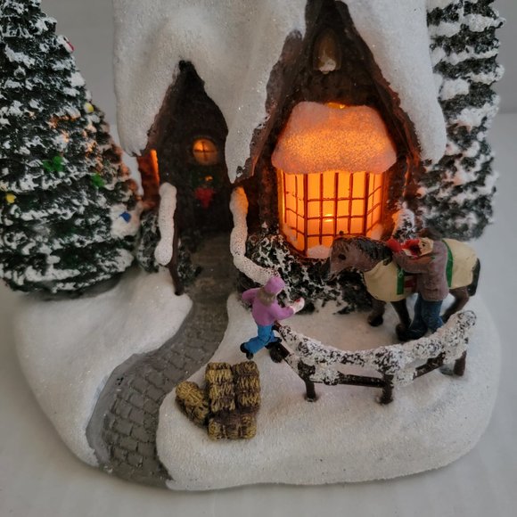 Thomas Kinkade Christmas Village Warm Winter Wishes Family Cottage Horse 1996 90 - Picture 12 of 16